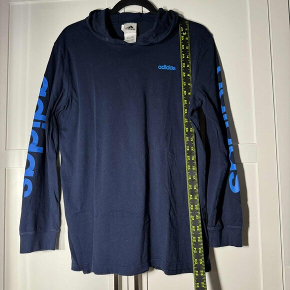 Adidas Men Sweater Hoodie Light Pull over Dark Blue XL - Picture 6 of 7